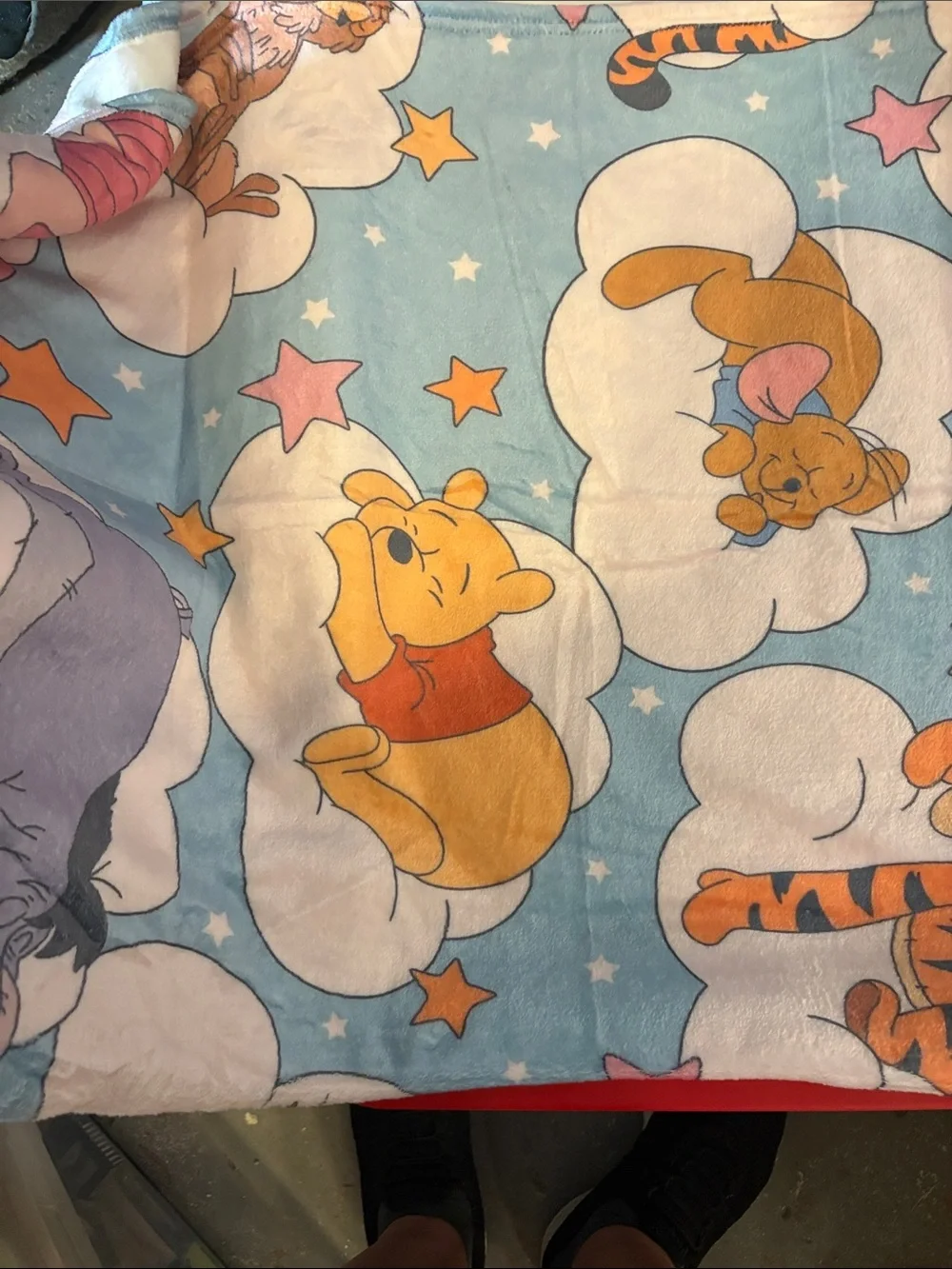 Disney Winnie the Pooh Blue and Yellow Plush Sleep Blanket